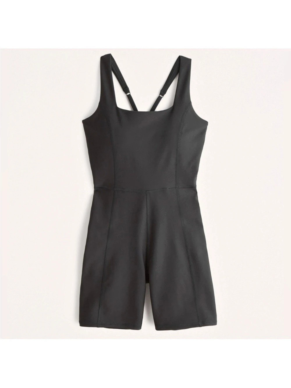 YPB SculptLUX Square Neck Black Romper Size Medium Like New